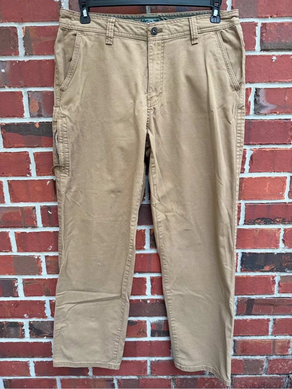 GH Bass & Co Canvas Terrain Pants 34x32 Rugged Khaki Tan Cotton Cargo Pants P4